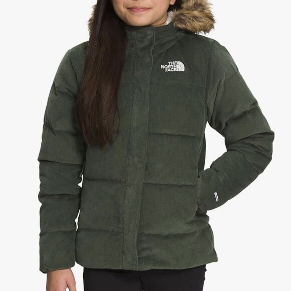 The North Face Other - The North Face Kids Puffer Jacket in Green with Fur Hood